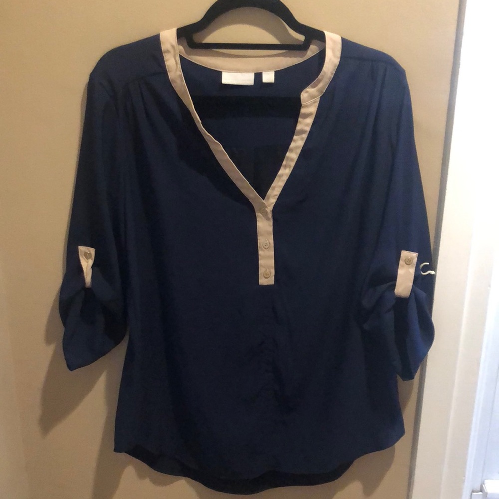 New York & Company navy blouse